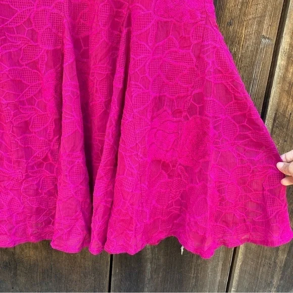 NWT Anthropologie Moulinette Soeurs Fuchsia Pink Lace Dress size 8 - Picture 10 of 15